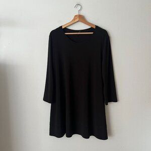 IC by Connie K Black Stretch Scoop Neck Tunic Top Women's Plus Size XXL